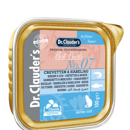 ALIMENTO HÚMEDO CAMARONES Y BACALAO N.7 BEST PEARLS EN SALSA 100GR