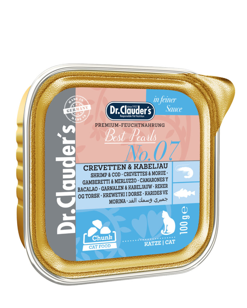 ALIMENTO HÚMEDO CAMARONES Y BACALAO N.7 BEST PEARLS EN SALSA 100GR
