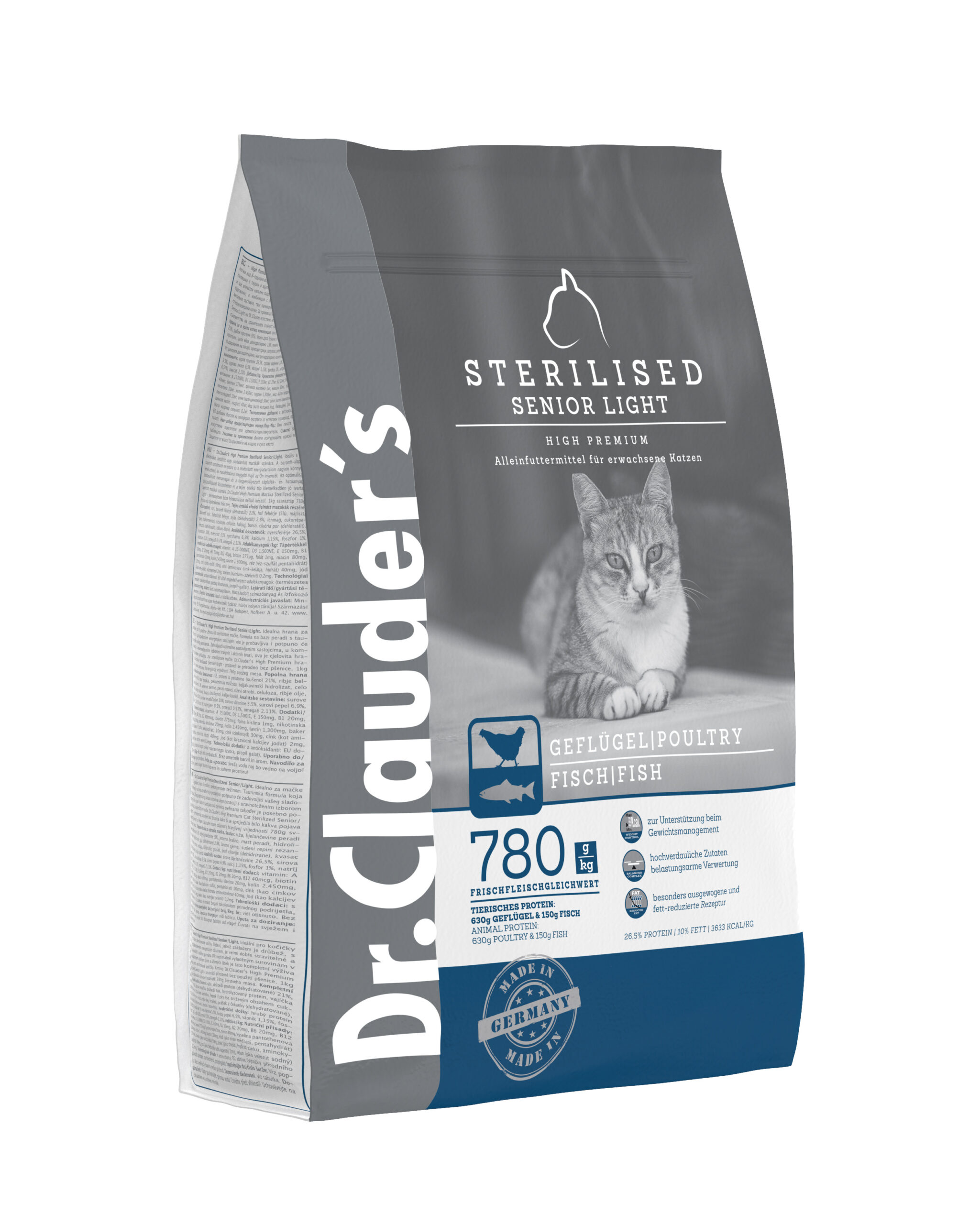 DR. CLAUDER SECO HIGH PREMIUM TODAS LAS RAZAS ESTERILIZADO / LIGHT / SENIOR 1.5KG GATO
