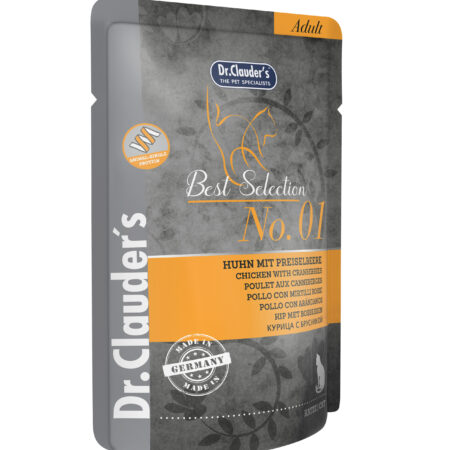 ALIMENTO HÚMEDO N.1 POLLO CON ARÁNDANOS BEST SELECTION PARA GATO 80GR