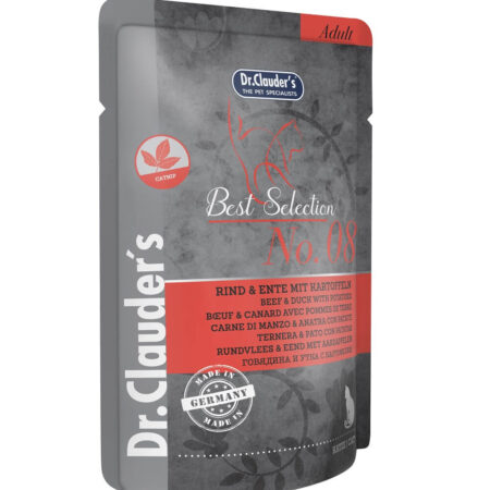 DR. CLAUDER HÚMEDO BEST SELECTION ADULT NO. 8 TERNERA Y PATO CON PATATA 85G POUCH GATO