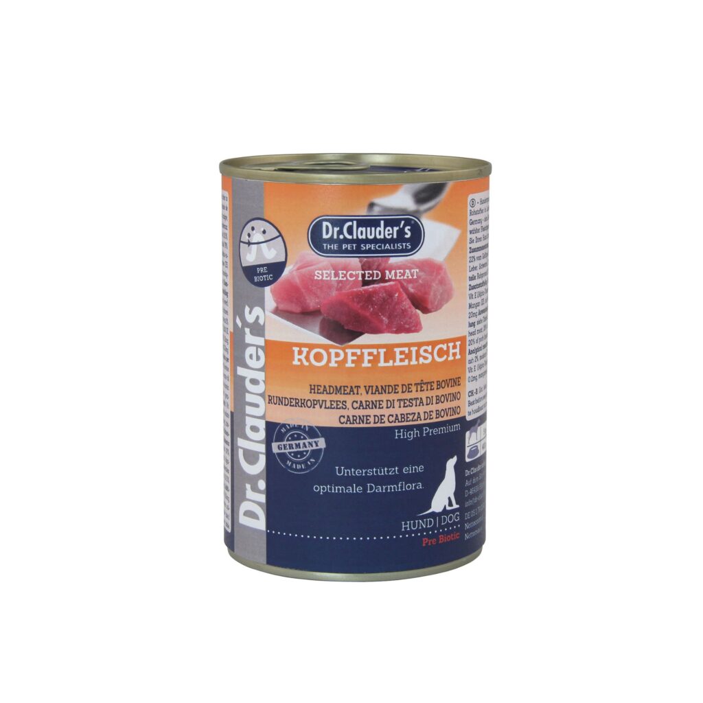ALIMENTO HÚMEDO CARNE DE CABEZA DE BOVINO PREBIOTIC 400GR