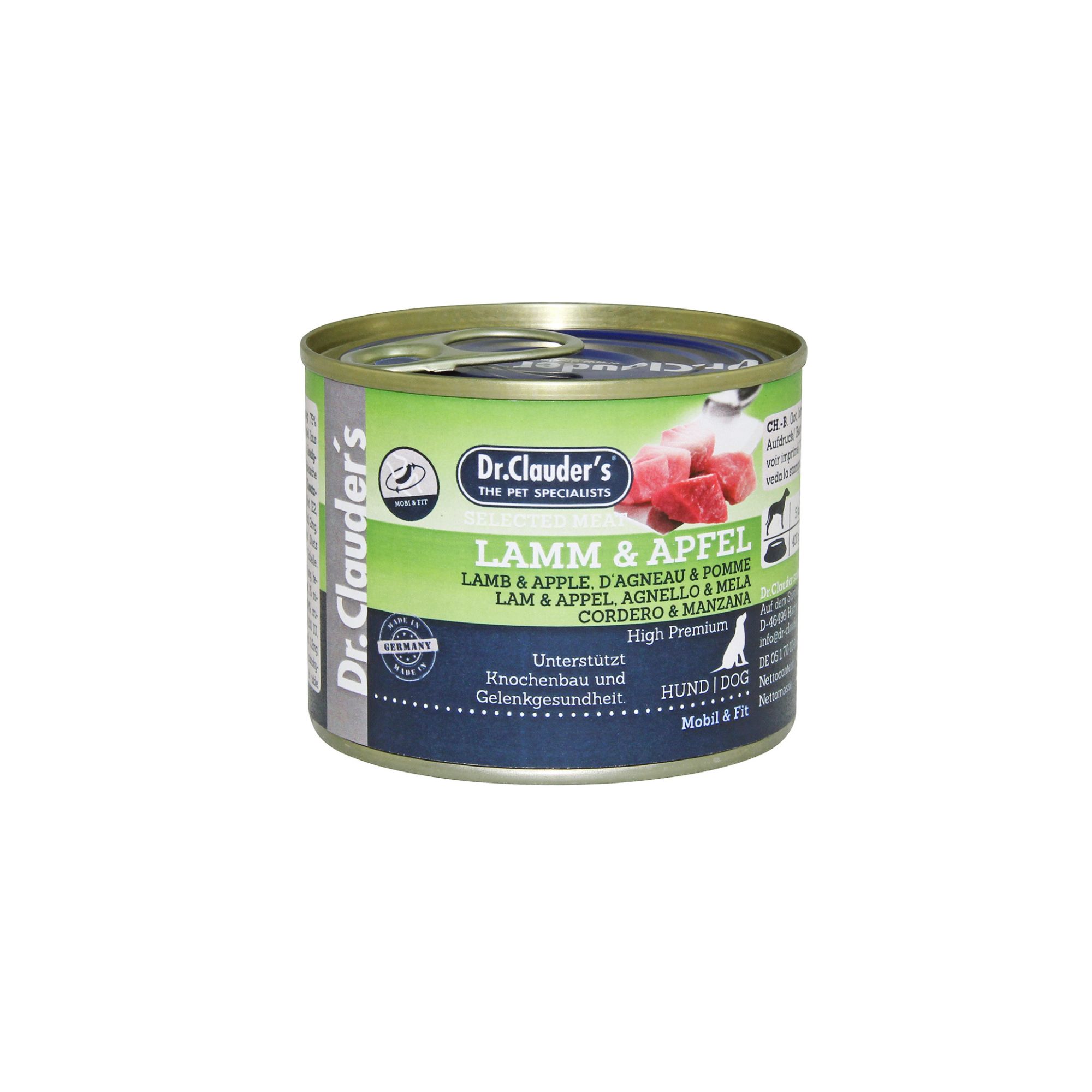 DR.CLAUDER'S CORDERO Y MANZANA PREBIOTIC ALIMENTO HÚMEDO 200GR